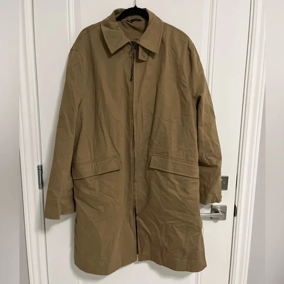 Zara Men’s Cotton Trench Coat - Size L-XL - Picture 1 of 11